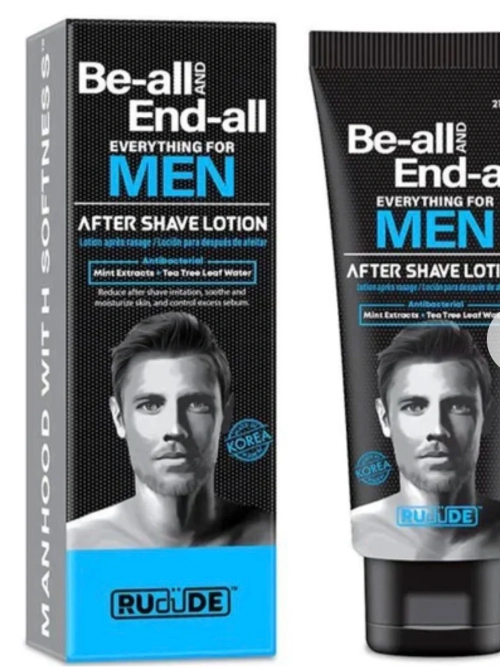 RUDE Be-all and End-all Men's Aftershave Lotion Mint Antibacterial 1.69 oz